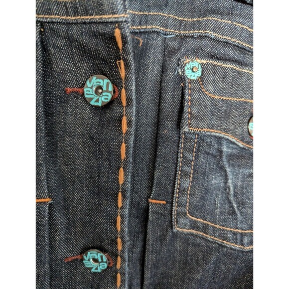 Venezia Womens Jacket Blue Dark Denim Stitch Buttons Pockets Stretch Size 18/20 - Picture 4 of 8